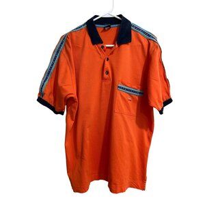 Paul & Shark Mens Polo Shirt Yachting Nautical Italy Orange Navy Size L